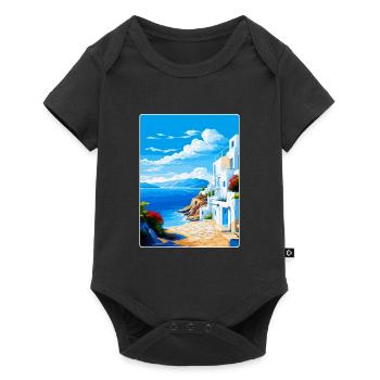 Milos Griechenland Vintage Reiseposter WPA Souvenir - Baby Premium Kurzarmbody - Schwarz - Vorne