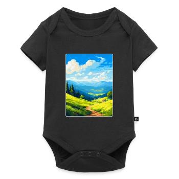 Affiche de voyage vintage des montagnes du Harz en Allemagne WPA - Body à manches courtes Premium Bébé - noir - Devant
