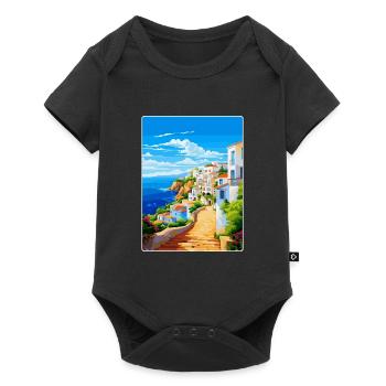 Albufeira Portugal Vintage Travel Poster Souvenir - Baby Premium short-sleeve bodysuit - black - Front