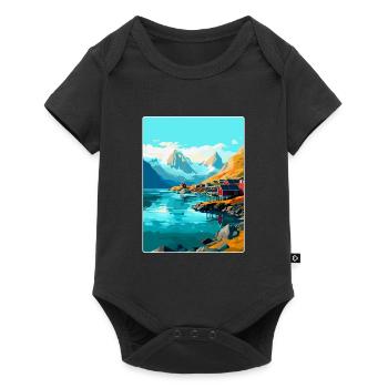 Lofoten Islands Norway Vintage Travel Poster WPA - Baby Premium short-sleeve bodysuit - black - Front