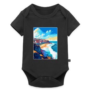 Nazaré Portugal Affiche de voyage vintage Souvenir WPA - Body à manches courtes Premium Bébé - noir - Devant