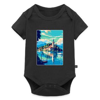 Worthersee Autriche Affiche de voyage vintage souvenir - Body à manches courtes Premium Bébé - noir - Devant