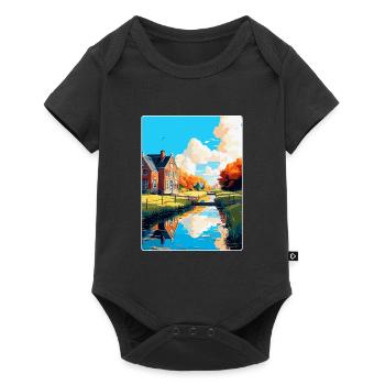 Uitgeest Netherlands Vintage Travel Poster WPA Art - Baby Premium short-sleeve bodysuit - black - Front