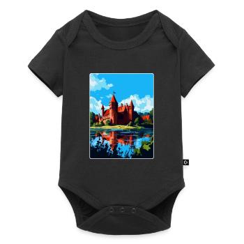Château de Malbork Pologne Affiche de voyage vintage WPA - Body à manches courtes Premium Bébé - noir - Devant