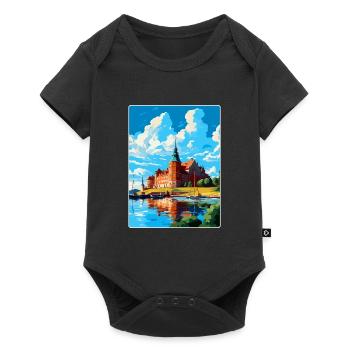 Kalmar Sweden Vintage Travel Poster WPA Souvenir - Baby Premium short-sleeve bodysuit - black - Front