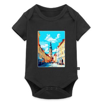 Ceske Budejovice Czech Republic Republic Poster - Baby Premium short-sleeve bodysuit - black - Front