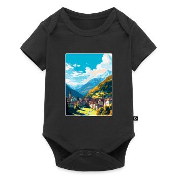Sion Schweiz Vintage Reiseplakat Souvenir - Baby Premium Kurzarmbody - Schwarz - Vorne