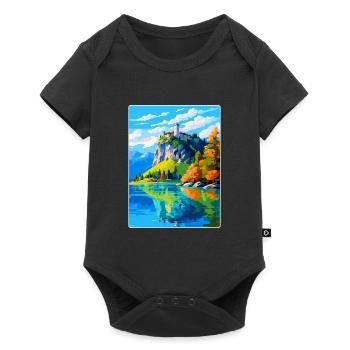 Château de Bled, Slovénie, Affiche de voyage vintage, WPA, Art - Body à manches courtes Premium Bébé - noir - Devant