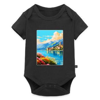 Lake Como Italy Vintage Travel Poster Souvenir WPA - Baby Premium short-sleeve bodysuit - black - Front