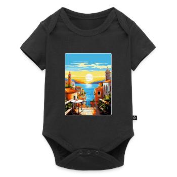 Malaga Espagne Affiche de voyage vintage WPA Souvenir - Body à manches courtes Premium Bébé - noir - Devant
