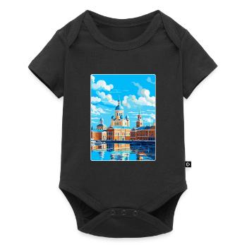 Helsinki Finlande Affiche de voyage vintage souvenir - Body à manches courtes Premium Bébé - noir - Devant