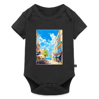 Palma De Mallorca Spain Vintage Travel Poster WPA - Baby Premium short-sleeve bodysuit - black - Front