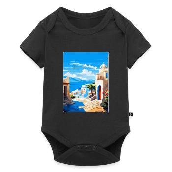 Kos Grèce Affiche de voyage vintage souvenir souvenir - Body à manches courtes Premium Bébé - noir - Devant