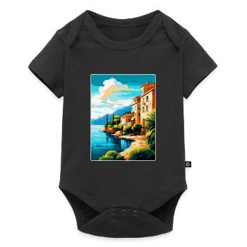 Mallorca Spanien Vintage Reiseplakat Souvenir WPA - Baby Premium Kurzarmbody - Schwarz - Vorne