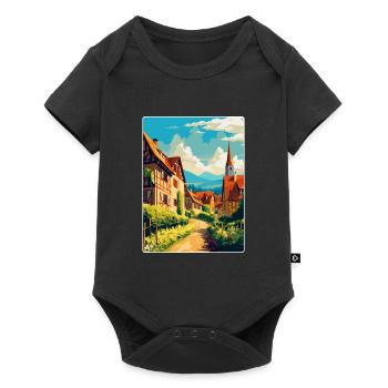 Alsace France Vintage Travel Poster WPA Souvenir - Baby Premium short-sleeve bodysuit - black - Front
