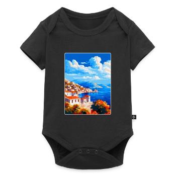 Hydra Greece Vintage Travel Poster WPA Souvenir - Baby Premium short-sleeve bodysuit - black - Front
