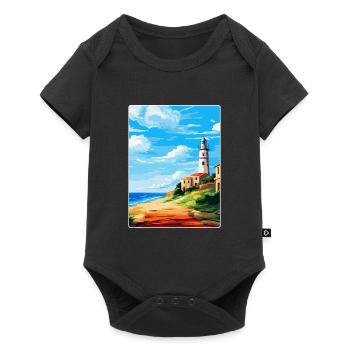 Faro Portugal Affiche de voyage vintage WPA Souvenir - Body à manches courtes Premium Bébé - noir - Devant