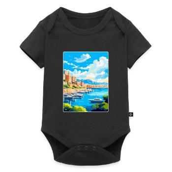Monaco French Riviera France Vintage Travel Poster - Baby Premium short-sleeve bodysuit - black - Front