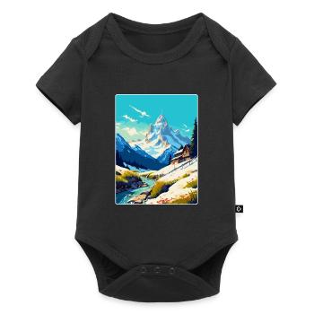 Chamonix France Vintage Travel Poster Souvenir WPA - Baby Premium short-sleeve bodysuit - black - Front