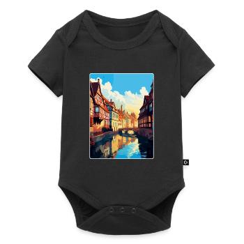 Colmar Frankreich Vintage Reiseplakat WPA Souvenir - Baby Premium Kurzarmbody - Schwarz - Vorne