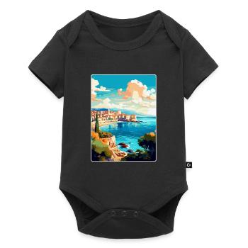Antibes France Affiche de voyage vintage Souvenir WPA - Body à manches courtes Premium Bébé - noir - Devant