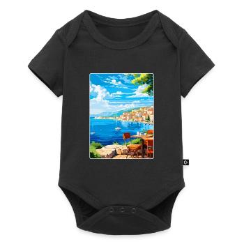 Croatie Vintage Voyage Poster Souvenir Souvenir - Body à manches courtes Premium Bébé - noir - Devant