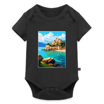 Corse France Affiche de voyage vintage Souvenir WPA - Body à manches courtes Premium Bébé - noir - Devant