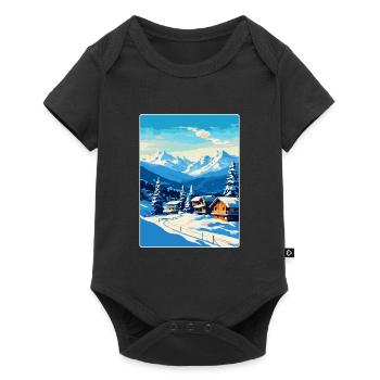 Kitzbuhel Austria Vintage Travel Poster Souvenir - Baby Premium short-sleeve bodysuit - black - Front