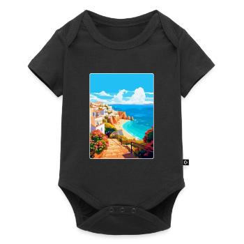 Albufeira Portugal Vintage Travel Poster Souvenir - Baby Premium short-sleeve bodysuit - black - Front