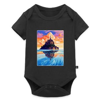Mont Saint Michel France Vintage Travel Poster WPA - Baby Premium short-sleeve bodysuit - black - Front