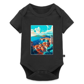 Dubrovnik Croatie Poster de voyage vintage souvenir - Body à manches courtes Premium Bébé - noir - Devant