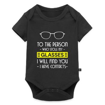 Glasses Short-sighted Lenses Optics - Baby Premium short-sleeve bodysuit - black - Front