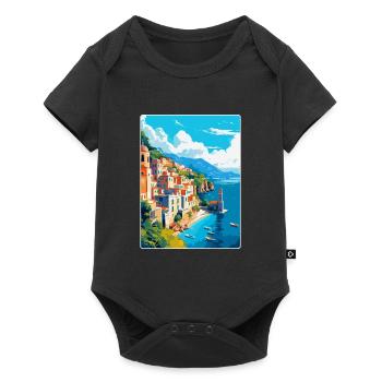 Amalfi Italie Affiche de voyage vintage WPA Souvenir - Body à manches courtes Premium Bébé - noir - Devant