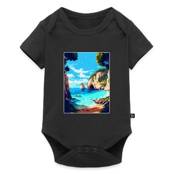 Zakynthos Grèce Affiche de voyage vintage souvenir - Body à manches courtes Premium Bébé - noir - Devant