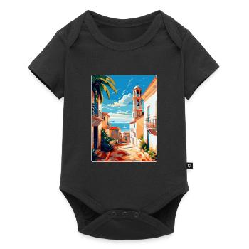Tavira Portugal Vintage Travel Poster Souvenir WPA - Baby Premium short-sleeve bodysuit - black - Front