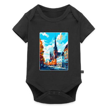 Darmstadt Germany Vintage Travel Poster Souvenir - Baby Premium short-sleeve bodysuit - black - Front