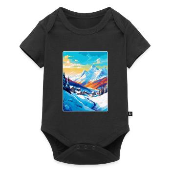 Les Arcs France Vintage Travel Poster Souvenir WPA - Baby Premium short-sleeve bodysuit - black - Front