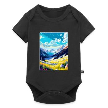 Obertauern Austria Vintage Travel Poster Souvenir - Baby Premium short-sleeve bodysuit - black - Front