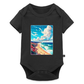Nazaré Portugal Affiche de voyage vintage Souvenir WPA - Body à manches courtes Premium Bébé - noir - Devant