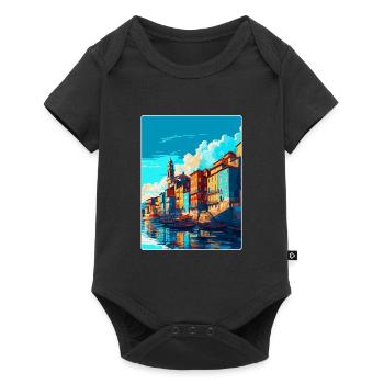 Porto Portugal Vintage Travel Poster Souvenir WPA - Baby Premium short-sleeve bodysuit - black - Front