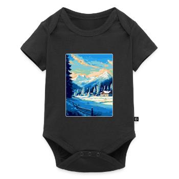 Kitzbuhel Austria Vintage Travel Poster Souvenir - Baby Premium short-sleeve bodysuit - black - Front