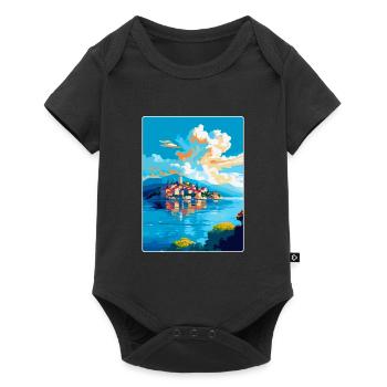 Île de Ciovo Croatie Affiche de voyage vintage WPA Art - Body à manches courtes Premium Bébé - noir - Devant