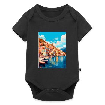 Symi Greece Vintage Travel Poster WPA Art Souvenir - Baby Premium short-sleeve bodysuit - black - Front