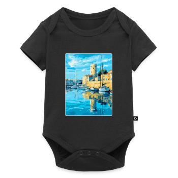La Rochelle France Poster de voyage vintage souvenir - Body à manches courtes Premium Bébé - noir - Devant
