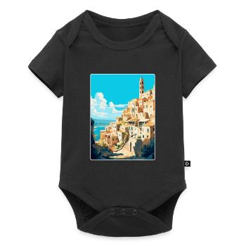 Matera Italy Vintage Travel Poster WPA Souvenir - Baby Premium short-sleeve bodysuit - black - Front