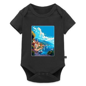 Samos Griechenland Vintage Reiseposter WPA Souvenir - Baby Premium Kurzarmbody - Schwarz - Vorne