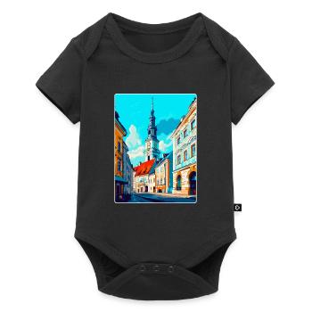 Czestochowa Pologne Affiche de voyage vintage souvenir - Body à manches courtes Premium Bébé - noir - Devant