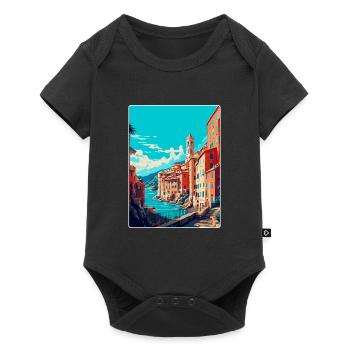 Gênes Italie Affiche de voyage vintage WPA Art Souvenir - Body à manches courtes Premium Bébé - noir - Devant