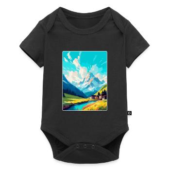 Lech Österreich Vintage Reiseplakat WPA Souvenir - Baby Premium Kurzarmbody - Schwarz - Vorne