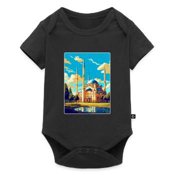 Edirne Turkey Vintage Travel Poster WPA Souvenir - Baby Premium short-sleeve bodysuit - black - Front